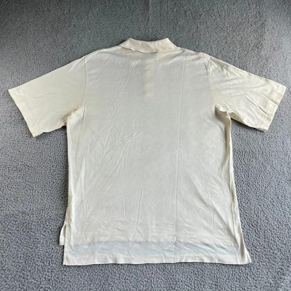 Vintage Ralph Lauren Polo Golf‎ Shirt Mens Large Light Yellow Argyle Pullover